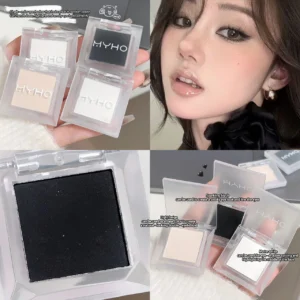 Long-Lasting Matte White and Smoky Black Eyeshadow Palette,Delicate, High-Pigment Monochrome, Contour Enhancing, for daily wear