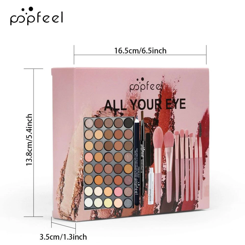 POPFEEL Eye Makeup Set 40 Color Eyeshadow Palette Eyebrow Pencil Eyeliner Pen Mascara With A Set Of Makeup Brushes Eye Cosmetics - Image 6