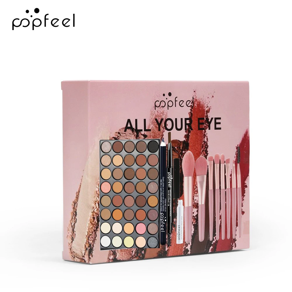 POPFEEL Eye Makeup Set 40 Color Eyeshadow Palette Eyebrow Pencil Eyeliner Pen Mascara With A Set Of Makeup Brushes Eye Cosmetics - Image 3