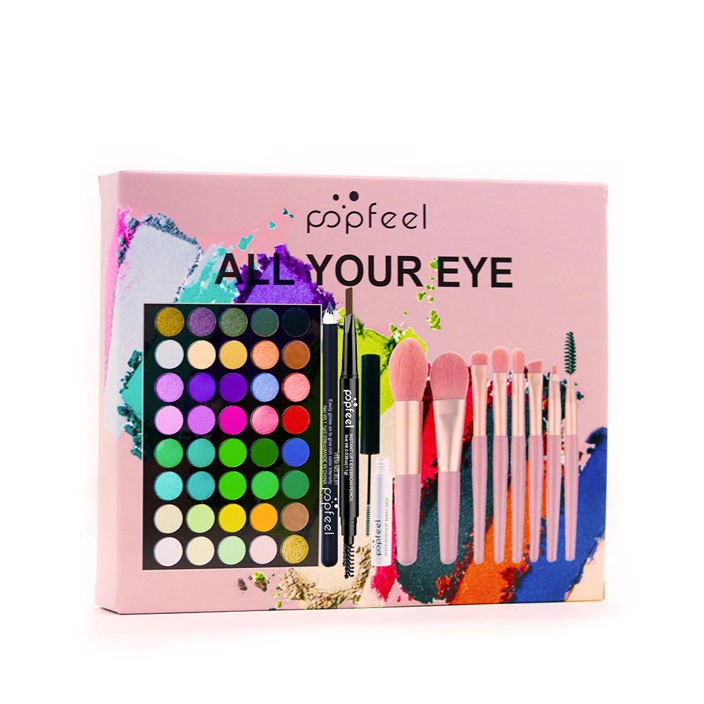 POPFEEL Eye Makeup Set 40 Color Eyeshadow Palette Eyebrow Pencil Eyeliner Pen Mascara With A Set Of Makeup Brushes Eye Cosmetics - Image 4
