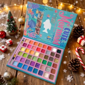 48 Color Eyeshadow Palette with Matte & Shimmer Shades, Includes Dual-Ended Blending Brushes, Long Lasting Pigmented Eye Makeup